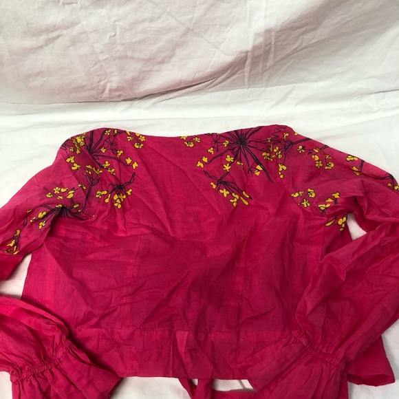 Roopa Pemmaraju pink flower wrap S NWT - Picture 4 of 6